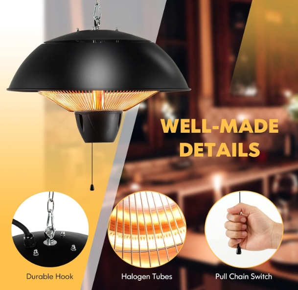 Halogen patio heater